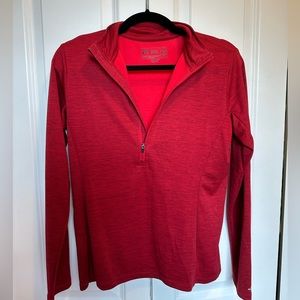 Red Athletic Long Sleeve Top